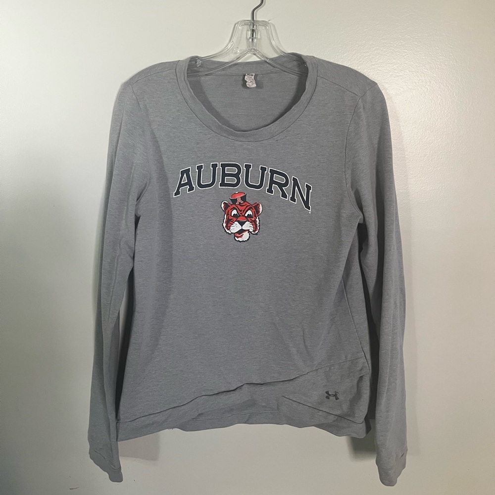 Under Armour Gray Auburn Long Sleeve Sweatshirt with Tiger Logo
